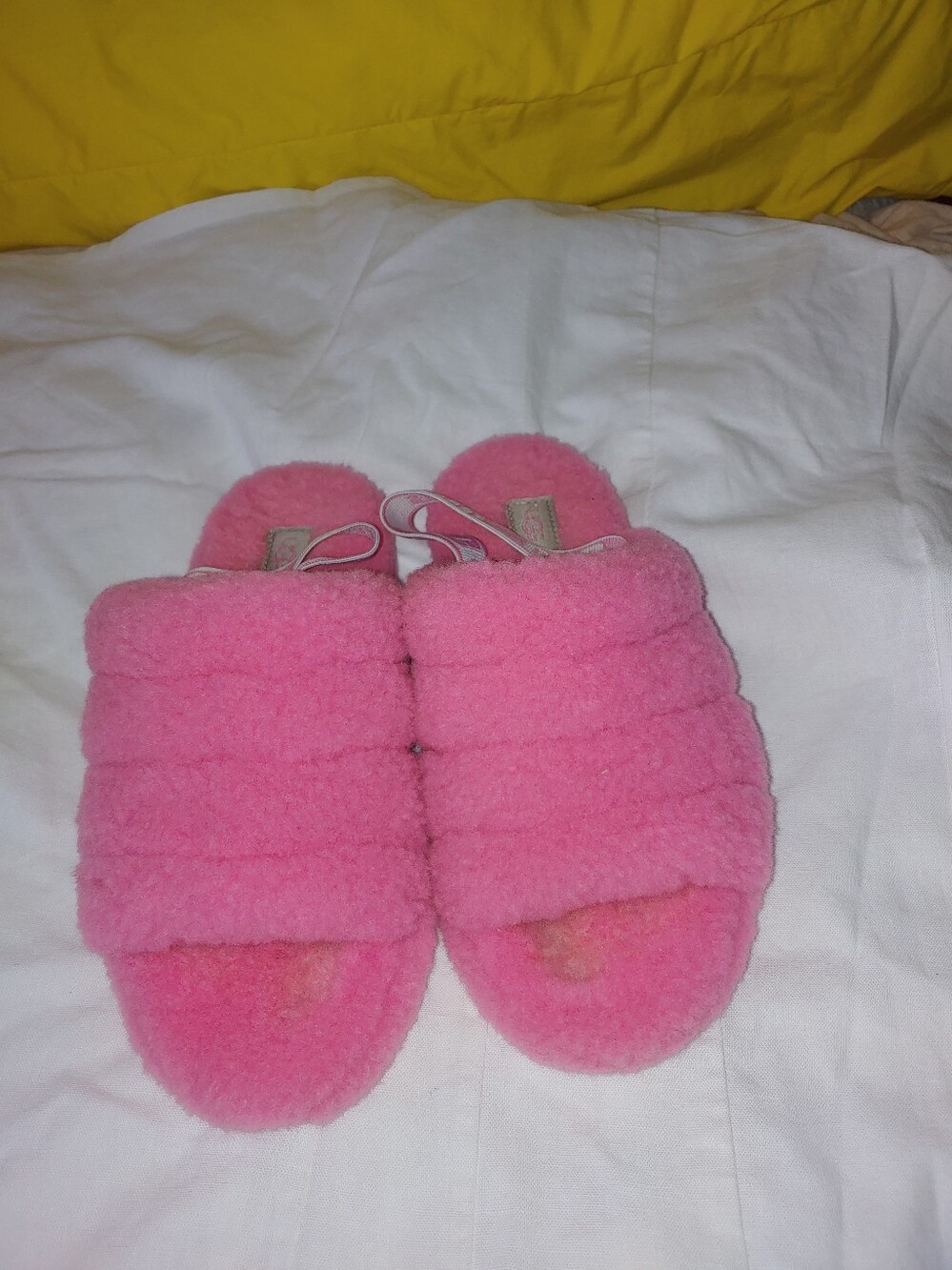 Pink UGG Fluffy Slippers